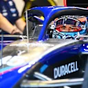 MONZA, ITALY - SEPTEMBER 10: Nyck de Vries of Netherlands and Williams prepares to drive in the garage during final practice ahead of the F1 Grand Prix of Italy at Autodromo Nazionale Monza on September 10, 2022 in Monza, Italy. (Photo by Dan Mullan/Getty Images)