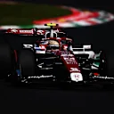 MONZA, ITALY - SEPTEMBER 10: Zhou Guanyu of China driving the (24) Alfa Romeo F1 C42 Ferrari on track during final practice ahead of the F1 Grand Prix of Italy at Autodromo Nazionale Monza on September 10, 2022 in Monza, Italy. (Photo by Clive Mason/Getty Images)