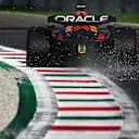 MONZA, ITALY - SEPTEMBER 10: Sergio Perez of Mexico driving the (11) Oracle Red Bull Racing RB18 on track during qualifying ahead of the F1 Grand Prix of Italy at Autodromo Nazionale Monza on September 10, 2022 in Monza, Italy. (Photo by Clive Mason/Getty Images)