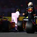 MONZA, ITALY - SEPTEMBER 10: Second placed qualifier Max Verstappen of the Netherlands and Oracle Red Bull Racing looks on  in parc ferme during qualifying ahead of the F1 Grand Prix of Italy at Autodromo Nazionale Monza on September 10, 2022 in Monza, Italy. (Photo by Mark Thompson/Getty Images)