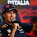 MONZA, ITALY - SEPTEMBER 08: Sergio Perez of Mexico and Oracle Red Bull Racing attends the Drivers Press Conference during previews ahead of the F1 Grand Prix of Italy at Autodromo Nazionale Monza on September 08, 2022 in Monza, Italy. (Photo by Dan Mullan/Getty Images)