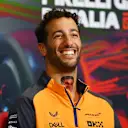 MONZA, ITALY - SEPTEMBER 08: Daniel Ricciardo of Australia and McLaren attends the Drivers Press Conference during previews ahead of the F1 Grand Prix of Italy at Autodromo Nazionale Monza on September 08, 2022 in Monza, Italy. (Photo by Dan Mullan/Getty Images)