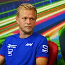 MONZA, ITALY - SEPTEMBER 08: Kevin Magnussen of Denmark and Haas F1 attends the drivers press conference during previews ahead of the F1 Grand Prix of Italy at Autodromo Nazionale Monza on September 08, 2022 in Monza, Italy. (Photo by Dan Mullan/Getty Images)