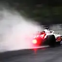 SUZUKA, JAPAN - OCTOBER 07: Kevin Magnussen of Denmark driving the (20) Haas F1 VF-22 Ferrari on track during practice ahead of the F1 Grand Prix of Japan at Suzuka International Racing Course on October 07, 2022 in Suzuka, Japan. (Photo by Clive Mason/Getty Images)