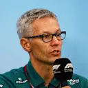 SUZUKA, JAPAN - OCTOBER 08: Mike Krack, Team Principal of the Aston Martin F1 Team attends the Team Principals Press Conference prior to final practice ahead of the F1 Grand Prix of Japan at Suzuka International Racing Course on October 08, 2022 in Suzuka, Japan. (Photo by Bryn Lennon/Getty Images)