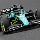 SUZUKA, JAPAN - OCTOBER 08: Lance Stroll of Canada driving the (18) Aston Martin AMR22 Mercedes on track during final practice ahead of the F1 Grand Prix of Japan at Suzuka International Racing Course on October 08, 2022 in Suzuka, Japan. (Photo by Mark Thompson/Getty Images )