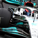 SUZUKA, JAPAN - OCTOBER 08: George Russell of Great Britain driving the (63) Mercedes AMG Petronas F1 Team W13 on track during final practice ahead of the F1 Grand Prix of Japan at Suzuka International Racing Course on October 08, 2022 in Suzuka, Japan. (Photo by Mark Thompson/Getty Images )