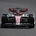 SUZUKA, JAPAN - OCTOBER 08: Valtteri Bottas of Finland driving the (77) Alfa Romeo F1 C42 Ferrari on track during qualifying ahead of the F1 Grand Prix of Japan at Suzuka International Racing Course on October 08, 2022 in Suzuka, Japan. (Photo by Bryn Lennon - Formula 1/Formula 1 via Getty Images)