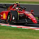 SUZUKA, JAPAN - OCTOBER 08: Carlos Sainz of Spain driving (55) the Ferrari F1-75 on track during qualifying ahead of the F1 Grand Prix of Japan at Suzuka International Racing Course on October 08, 2022 in Suzuka, Japan. (Photo by Bryn Lennon - Formula 1/Formula 1 via Getty Images)