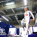 SUZUKA, JAPAN - OCTOBER 08: Fifteenth placed qualifier Mick Schumacher of Germany and Haas F1 is weighed in the FIA garage during qualifying ahead of the F1 Grand Prix of Japan at Suzuka International Racing Course on October 08, 2022 in Suzuka, Japan. (Photo by Dan Istitene - Formula 1/Formula 1 via Getty Images)