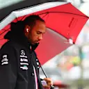 SUZUKA, JAPAN - OCTOBER 09: Lewis Hamilton of Great Britain and Mercedes looks on from the grid during the F1 Grand Prix of Japan at Suzuka International Racing Course on October 09, 2022 in Suzuka, Japan. (Photo by Dan Istitene - Formula 1/Formula 1 via Getty Images)