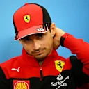 SUZUKA, JAPAN - OCTOBER 06: Charles Leclerc of Monaco and Ferrari attends the Drivers Press Conference during previews ahead of the F1 Grand Prix of Japan at Suzuka International Racing Course on October 06, 2022 in Suzuka, Japan. (Photo by Clive Mason/Getty Images)