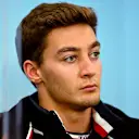 SUZUKA, JAPAN - OCTOBER 06: George Russell of Great Britain and Mercedes attends the Drivers Press Conference during previews ahead of the F1 Grand Prix of Japan at Suzuka International Racing Course on October 06, 2022 in Suzuka, Japan. (Photo by Clive Mason/Getty Images)