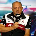MEXICO CITY, MEXICO - OCTOBER 29: Alfa Romeo Racing Team Principal Frederic Vasseur attends the Team Principals Press Conference prior to final practice ahead of the F1 Grand Prix of Mexico at Autodromo Hermanos Rodriguez on October 29, 2022 in Mexico City, Mexico. (Photo by Chris Graythen/Getty Images)