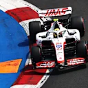 MEXICO CITY, MEXICO - OCTOBER 29: Mick Schumacher of Germany driving the (47) Haas F1 VF-22 Ferrari on track during final practice ahead of the F1 Grand Prix of Mexico at Autodromo Hermanos Rodriguez on October 29, 2022 in Mexico City, Mexico. (Photo by Mark Thompson/Getty Images )