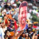 MEXICO CITY, MEXICO - OCTOBER 29: A Daniel Ricciardo of Australia and McLaren fan shows their support during qualifying ahead of the F1 Grand Prix of Mexico at Autodromo Hermanos Rodriguez on October 29, 2022 in Mexico City, Mexico. (Photo by Dan Istitene - Formula 1/Formula 1 via Getty Images)