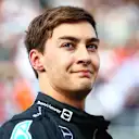 MEXICO CITY, MEXICO - OCTOBER 29: Second placed qualifier George Russell of Great Britain and Mercedes looks on in parc ferme during qualifying ahead of the F1 Grand Prix of Mexico at Autodromo Hermanos Rodriguez on October 29, 2022 in Mexico City, Mexico. (Photo by Dan Istitene - Formula 1/Formula 1 via Getty Images)