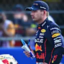 MEXICO CITY, MEXICO - OCTOBER 29: Pole position qualifier Max Verstappen of the Netherlands and Oracle Red Bull Racing looks on in parc ferme during qualifying ahead of the F1 Grand Prix of Mexico at Autodromo Hermanos Rodriguez on October 29, 2022 in Mexico City, Mexico. (Photo by Clive Mason - Formula 1/Formula 1 via Getty Images)