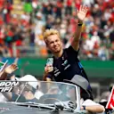 MEXICO CITY, MEXICO - OCTOBER 30: Nicholas Latifi of Canada and Williams and Alexander Albon of Thailand and Williams wave to the crowd on the drivers parade prior to the F1 Grand Prix of Mexico at Autodromo Hermanos Rodriguez on October 30, 2022 in Mexico City, Mexico. (Photo by Jared C. Tilton/Getty Images)