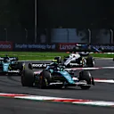 MEXICO CITY, MEXICO - OCTOBER 30: Sebastian Vettel of Germany driving the (5) Aston Martin AMR22 Mercedes leads Lance Stroll of Canada driving the (18) Aston Martin AMR22 Mercedes on track during the F1 Grand Prix of Mexico at Autodromo Hermanos Rodriguez on October 30, 2022 in Mexico City, Mexico. (Photo by Clive Mason - Formula 1/Formula 1 via Getty Images)