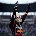 MEXICO CITY, MEXICO - OCTOBER 30: Race winner Max Verstappen of the Netherlands and Oracle Red Bull Racing celebrates in parc ferme during the F1 Grand Prix of Mexico at Autodromo Hermanos Rodriguez on October 30, 2022 in Mexico City, Mexico. (Photo by Clive Mason - Formula 1/Formula 1 via Getty Images)