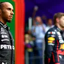 MEXICO CITY, MEXICO - OCTOBER 30: Second placed Lewis Hamilton of Great Britain and Mercedes celebrates on the podium during the F1 Grand Prix of Mexico at Autodromo Hermanos Rodriguez on October 30, 2022 in Mexico City, Mexico. (Photo by Dan Istitene - Formula 1/Formula 1 via Getty Images)