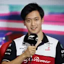 MEXICO CITY, MEXICO - OCTOBER 27: Zhou Guanyu of China and Alfa Romeo F1 attends the Drivers Press Conference during previews ahead of the F1 Grand Prix of Mexico at Autodromo Hermanos Rodriguez on October 27, 2022 in Mexico City, Mexico. (Photo by Jared C. Tilton/Getty Images)