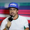 MEXICO CITY, MEXICO - OCTOBER 27: Fernando Alonso of Spain and Alpine F1 attends the Drivers Press Conference during previews ahead of the F1 Grand Prix of Mexico at Autodromo Hermanos Rodriguez on October 27, 2022 in Mexico City, Mexico. (Photo by Jared C. Tilton/Getty Images)