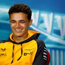 MIAMI, FLORIDA - MAY 06: Lando Norris of Great Britain and McLaren talks in the Drivers Press Conference prior to practice ahead of the F1 Grand Prix of Miami at the Miami International Autodrome on May 06, 2022 in Miami, Florida. (Photo by Jared C. Tilton/Getty Images)