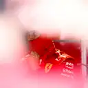 MIAMI, FLORIDA - MAY 06: Charles Leclerc of Monaco and Ferrari prepares to drive in the garage during practice ahead of the F1 Grand Prix of Miami at the Miami International Autodrome on May 06, 2022 in Miami, Florida. (Photo by Jared C. Tilton/Getty Images)