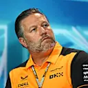 MIAMI, FLORIDA - MAY 07: McLaren Chief Executive Officer Zak Brown talks in the Team Principals Press Conference prior to final practice ahead of the F1 Grand Prix of Miami at the Miami International Autodrome on May 07, 2022 in Miami, Florida. (Photo by Clive Mason/Getty Images)