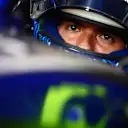 MIAMI, FLORIDA - MAY 07: Nicholas Latifi of Canada and Williams prepares to drive in the garage during final practice ahead of the F1 Grand Prix of Miami at the Miami International Autodrome on May 07, 2022 in Miami, Florida. (Photo by Mark Thompson/Getty Images)