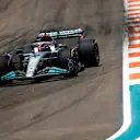 MIAMI, FLORIDA - MAY 07: George Russell of Great Britain driving the (63) Mercedes AMG Petronas F1 Team W13 on track during final practice ahead of the F1 Grand Prix of Miami at the Miami International Autodrome on May 07, 2022 in Miami, Florida. (Photo by Chris Graythen/Getty Images)