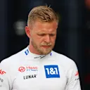 MIAMI, FLORIDA - MAY 07: 16th placed qualifier Kevin Magnussen of Denmark and Haas F1 walks in the Pitlane during qualifying ahead of the F1 Grand Prix of Miami at the Miami International Autodrome on May 07, 2022 in Miami, Florida. (Photo by Dan Istitene - Formula 1/Formula 1 via Getty Images)