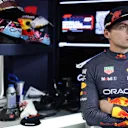 MIAMI, FLORIDA - MAY 07: Max Verstappen of the Netherlands and Oracle Red Bull Racing looks on in the garage during qualifying ahead of the F1 Grand Prix of Miami at the Miami International Autodrome on May 07, 2022 in Miami, Florida. (Photo by Mark Thompson/Getty Images)