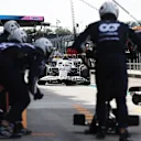 MIAMI, FLORIDA - MAY 08: Yuki Tsunoda of Japan driving the (22) Scuderia AlphaTauri AT03 makes a pitstop during the F1 Grand Prix of Miami at the Miami International Autodrome on May 08, 2022 in Miami, Florida. (Photo by Peter Fox/Getty Images)