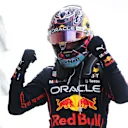 MIAMI, FLORIDA - MAY 08: Race winner Max Verstappen of the Netherlands and Oracle Red Bull Racing celebrates in parc ferme during the F1 Grand Prix of Miami at the Miami International Autodrome on May 08, 2022 in Miami, Florida. (Photo by Mark Thompson/Getty Images)