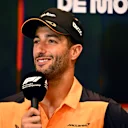MONTE-CARLO, MONACO - MAY 27: Daniel Ricciardo of Australia and McLaren talks in the Drivers Press Conference prior to practice ahead of the F1 Grand Prix of Monaco at Circuit de Monaco on May 27, 2022 in Monte-Carlo, Monaco. (Photo by Clive Mason/Getty Images)