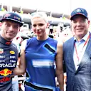 MONTE-CARLO, MONACO - MAY 28: Max Verstappen of the Netherlands and Oracle Red Bull Racing, Princess Charlene of Monaco and Prince Albert of Monaco pose for a photo prior to qualifying ahead of the F1 Grand Prix of Monaco at Circuit de Monaco on May 28, 2022 in Monte-Carlo, Monaco. (Photo by Mark Thompson/Getty Images)