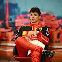 MONTE-CARLO, MONACO - MAY 28: Pole position qualifier Charles Leclerc of Monaco and Ferrari looks on in the press conference after qualifying ahead of the F1 Grand Prix of Monaco at Circuit de Monaco on May 28, 2022 in Monte-Carlo, Monaco. (Photo by Clive Mason/Getty Images)