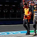 ZANDVOORT, NETHERLANDS - SEPTEMBER 03: 17th placed qualifier Daniel Ricciardo of Australia and McLaren walks in the Pitlane during qualifying ahead of the F1 Grand Prix of The Netherlands at Circuit Zandvoort on September 03, 2022 in Zandvoort, Netherlands. (Photo by Mark Thompson/Getty Images)