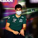 JEDDAH, SAUDI ARABIA - MARCH 25: Lance Stroll of Canada and Aston Martin F1 Team looks on in the Drivers Press Conference before practice ahead of the F1 Grand Prix of Saudi Arabia at the Jeddah Corniche Circuit on March 25, 2022 in Jeddah, Saudi Arabia. (Photo by Clive Mason/Getty Images)