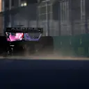 JEDDAH, SAUDI ARABIA - MARCH 25: Fernando Alonso of Spain driving the (14) Alpine F1 A522 Renault kicks up dust during practice ahead of the F1 Grand Prix of Saudi Arabia at the Jeddah Corniche Circuit on March 25, 2022 in Jeddah, Saudi Arabia. (Photo by Lars Baron/Getty Images)