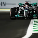 JEDDAH, SAUDI ARABIA - MARCH 26: George Russell of Great Britain driving the (63) Mercedes AMG Petronas F1 Team W13 on track during qualifying ahead of the F1 Grand Prix of Saudi Arabia at the Jeddah Corniche Circuit on March 26, 2022 in Jeddah, Saudi Arabia. (Photo by Clive Mason/Getty Images)