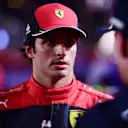 JEDDAH, SAUDI ARABIA - MARCH 27: Third placed Carlos Sainz of Spain and Ferrari talks with Race winner Max Verstappen of the Netherlands and Oracle Red Bull Racing in parc ferme during the F1 Grand Prix of Saudi Arabia at the Jeddah Corniche Circuit on March 27, 2022 in Jeddah, Saudi Arabia. (Photo by Mario Renzi - Formula 1/Formula 1 via Getty Images)