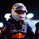 JEDDAH, SAUDI ARABIA - MARCH 27: Race winner Max Verstappen of the Netherlands and Oracle Red Bull Racing celebrates in parc ferme during the F1 Grand Prix of Saudi Arabia at the Jeddah Corniche Circuit on March 27, 2022 in Jeddah, Saudi Arabia. (Photo by Mario Renzi - Formula 1/Formula 1 via Getty Images)