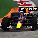 SINGAPORE, SINGAPORE - SEPTEMBER 30: Sergio Perez of Mexico driving the (11) Oracle Red Bull Racing RB18 on track during practice ahead of the F1 Grand Prix of Singapore at Marina Bay Street Circuit on September 30, 2022 in Singapore, Singapore. (Photo by Bryn Lennon - Formula 1/Formula 1 via Getty Images)