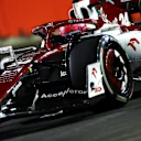 SINGAPORE, SINGAPORE - SEPTEMBER 30: Zhou Guanyu of China driving the (24) Alfa Romeo F1 C42 Ferrari on track during practice ahead of the F1 Grand Prix of Singapore at Marina Bay Street Circuit on September 30, 2022 in Singapore, Singapore. (Photo by Mark Thompson/Getty Images,)