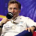 SINGAPORE, SINGAPORE - OCTOBER 01: Jost Capito, CEO of Williams F1 talks in the team principal's press conference before final practice ahead of the F1 Grand Prix of Singapore at Marina Bay Street Circuit on October 01, 2022 in Singapore, Singapore. (Photo by Clive Rose/Getty Images,)