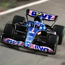 SINGAPORE, SINGAPORE - OCTOBER 02: Esteban Ocon of France driving the (31) Alpine F1 A522 Renault on track during the F1 Grand Prix of Singapore at Marina Bay Street Circuit on October 02, 2022 in Singapore, Singapore. (Photo by Clive Mason/Getty Images,)